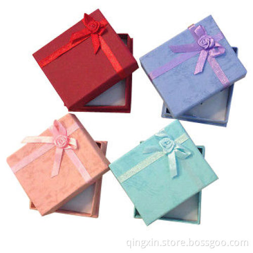 Present Box for Jewelry Ring, Earring Gift, Wholesale, Green Ribbon